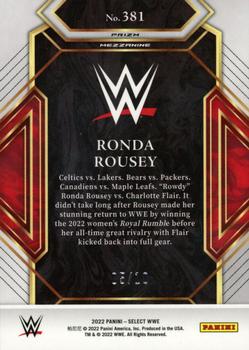 2022 Panini Select WWE - Gold Prizms #381 Ronda Rousey Back