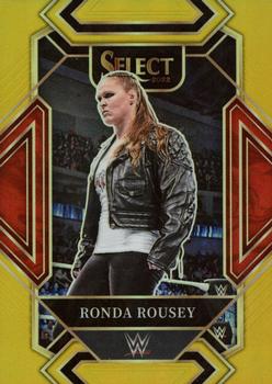 2022 Panini Select WWE - Gold Prizms #381 Ronda Rousey Front