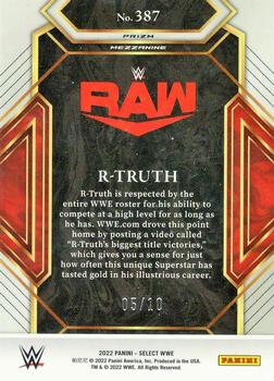 2022 Panini Select WWE - Gold Prizms #387 R-Truth Back