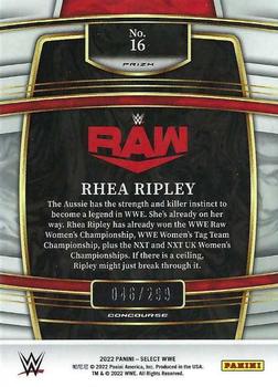 2022 Panini Select WWE - Light Blue Prizms #16 Rhea Ripley Back