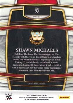 2022 Panini Select WWE - Orange Flash Prizms #28 Shawn Michaels Back