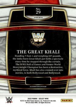 2022 Panini Select WWE - Orange Flash Prizms #29 The Great Khali Back