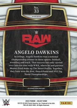 2022 Panini Select WWE - Orange Flash Prizms #33 Angelo Dawkins Back