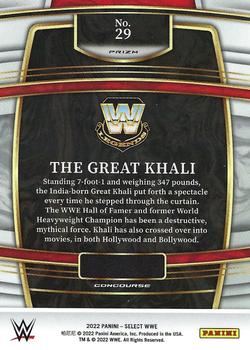 2022 Panini Select WWE - Red and Blue Prizms #29 The Great Khali Back