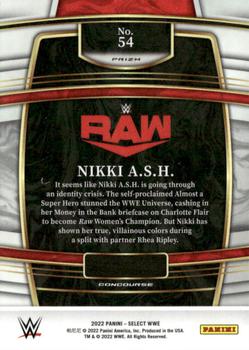 2022 Panini Select WWE - Red and Blue Prizms #54 Nikki A.S.H. Back