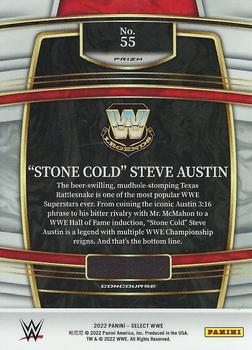 2022 Panini Select WWE - Red and Blue Prizms #55 Stone Cold Steve Austin Back
