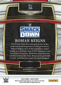 2022 Panini Select WWE - Red and Blue Prizms #56 Roman Reigns Back