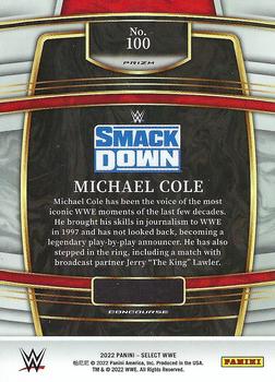 2022 Panini Select WWE - Red and Blue Prizms #100 Michael Cole Back