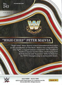 2022 Panini Select WWE - Red and Blue Prizms #243 High Chief Peter Maivia Back