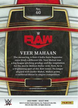 2022 Panini Select WWE - Red and Blue #60 Veer Mahaan Back