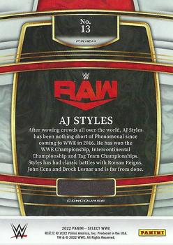 2022 Panini Select WWE - Scope Prizms #13 AJ Styles Back