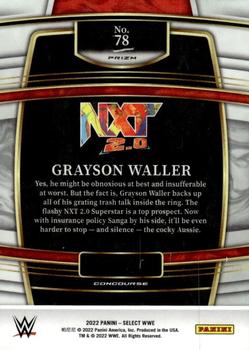 2022 Panini Select WWE - Silver Prizms #78 Grayson Waller Back