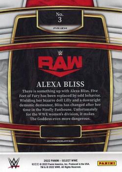 2022 Panini Select WWE - Zebra Prizms #3 Alexa Bliss Back