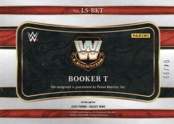 2022 Panini Select WWE - Legendary Signatures Red Prizms #LS-BKT Booker T Back