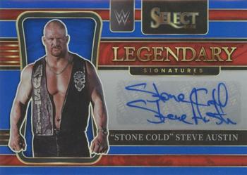 2022 Panini Select WWE - Legendary Signatures Blue Prizms #LS-SCA Stone Cold Steve Austin Front