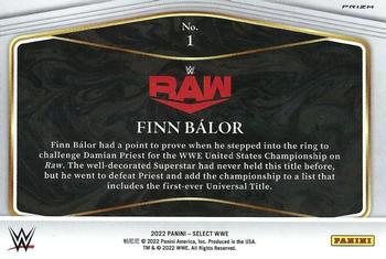 2022 Panini Select WWE - Global Icons Silver Prizms #1 Finn Balor Back