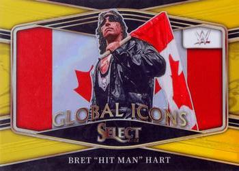 2022 Panini Select WWE - Global Icons Gold Prizms #3 Bret 