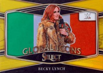 2022 Panini Select WWE - Global Icons Gold Prizms #13 Becky Lynch Front