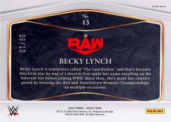 2022 Panini Select WWE - Global Icons Gold Prizms #13 Becky Lynch Back