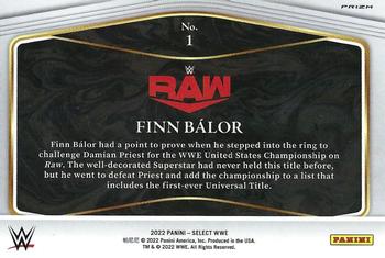 2022 Panini Select WWE - Global Icons Flash Prizms #1 Finn Balor Back