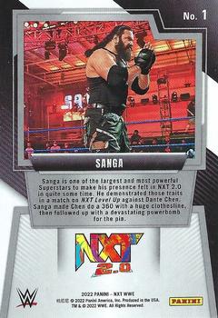 2022 Panini NXT 2.0 WWE #1 Sanga Back