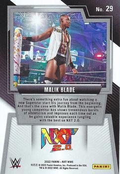 2022 Panini NXT 2.0 WWE #29 Malik Blade Back