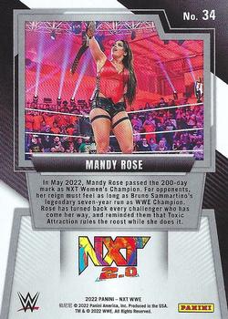 2022 Panini NXT 2.0 WWE #34 Mandy Rose Back