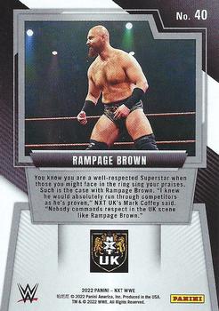 2022 Panini NXT 2.0 WWE #40 Rampage Brown Back