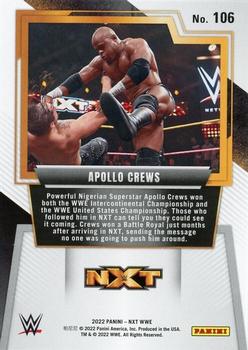 2022 Panini NXT 2.0 WWE #106 Apollo Crews Back