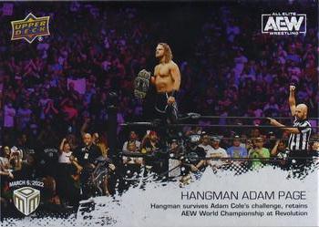 2022 Upper Deck AEW Match Dated Moments #1 Hangman Adam Page Front