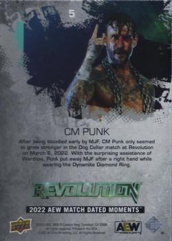2022 Upper Deck AEW Match Dated Moments #5 CM Punk Back