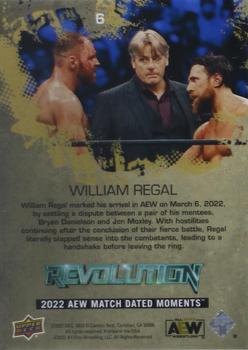 2022 Upper Deck AEW Match Dated Moments #6 William Regal Back