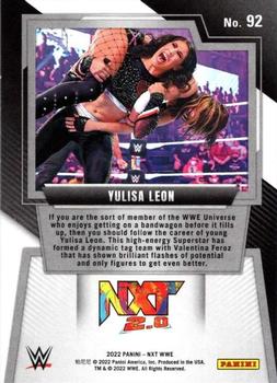2022 Panini NXT 2.0 WWE - Black #92 Yulisa Leon Back
