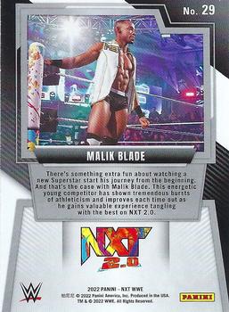 2022 Panini NXT 2.0 WWE - Green #29 Malik Blade Back