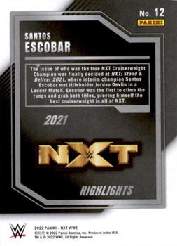 2022 Panini NXT 2.0 WWE - 2021 NXT Highlights #12 Santos Escobar Back