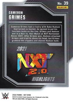 2022 Panini NXT 2.0 WWE - 2021 NXT Highlights #39 Cameron Grimes Back