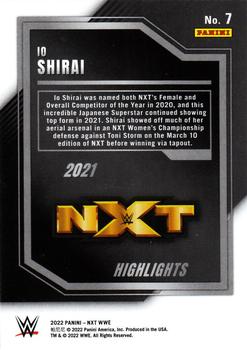 2022 Panini NXT 2.0 WWE - 2021 NXT Highlights 2.0 #7 Io Shirai Back