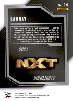 2022 Panini NXT 2.0 WWE - 2021 NXT Highlights Black #14 Sarray Back
