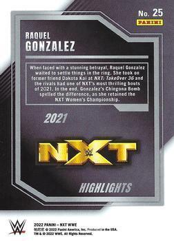 2022 Panini NXT 2.0 WWE - 2021 NXT Highlights Black #25 Raquel Rodriguez Back