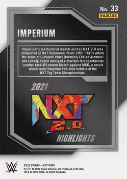 2022 Panini NXT 2.0 WWE - 2021 NXT Highlights Black #33 Fabian Aichner / Ludwig Kaiser Back