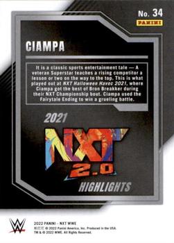 2022 Panini NXT 2.0 WWE - 2021 NXT Highlights Black #34 Ciampa Back