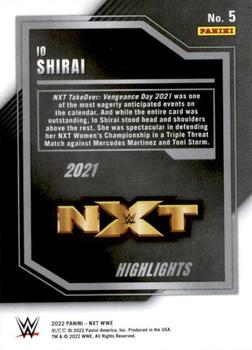 2022 Panini NXT 2.0 WWE - 2021 NXT Highlights Black and Gold #5 Io Shirai Back