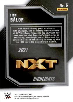 2022 Panini NXT 2.0 WWE - 2021 NXT Highlights Black and Gold #6 Finn Balor Back