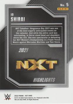 2022 Panini NXT 2.0 WWE - 2021 NXT Highlights Green #5 Io Shirai Back