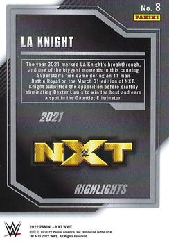 2022 Panini NXT 2.0 WWE - 2021 NXT Highlights Green #8 LA Knight Back