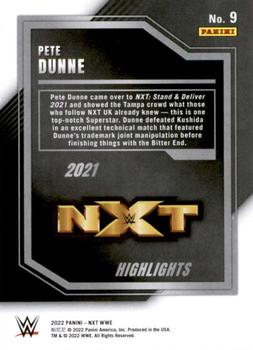 2022 Panini NXT 2.0 WWE - 2021 NXT Highlights Green #9 Pete Dunne Back