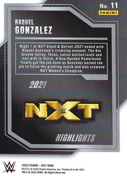 2022 Panini NXT 2.0 WWE - 2021 NXT Highlights Green #11 Raquel Rodriguez Back