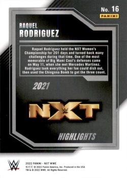 2022 Panini NXT 2.0 WWE - 2021 NXT Highlights Green #16 Raquel Rodriguez Back