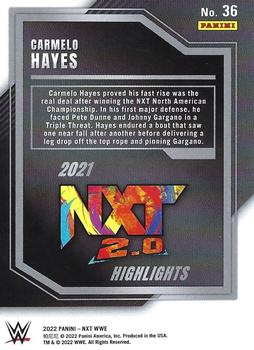 2022 Panini NXT 2.0 WWE - 2021 NXT Highlights Green #36 Carmelo Hayes Back