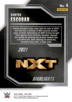 2022 Panini NXT 2.0 WWE - 2021 NXT Highlights Silver #4 Santos Escobar Back